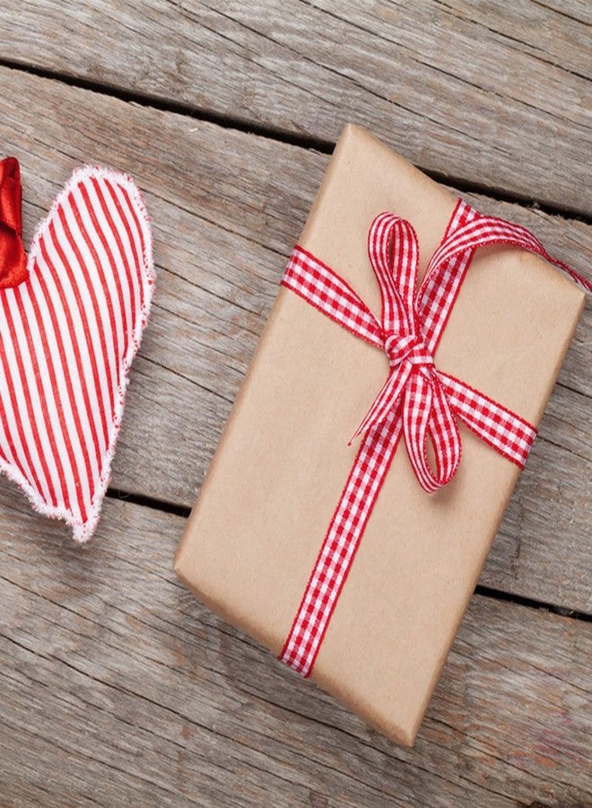 BharatBazaar 2PCS Ribbons for Gift Wrapping, Red and White Checkered Ribbon, 3/8 Inch x 50 Yard Roll for Gift Wrapping, Christmas Wreaths, Hair Bows, Home Decor, DIY Crafts - Image 2